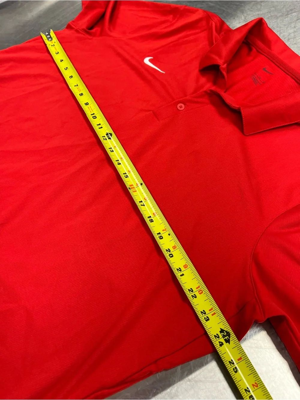 Nike Dri Fit Red Polo with White Swoosh Mens XL